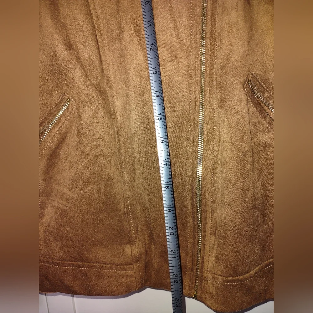 Women's faux suede Calvin Klein moto jacket extra large size 14 to 16 - Picture 9 of 10